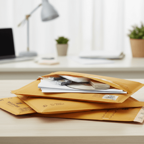 Luftpolsterumschlag gestapelt